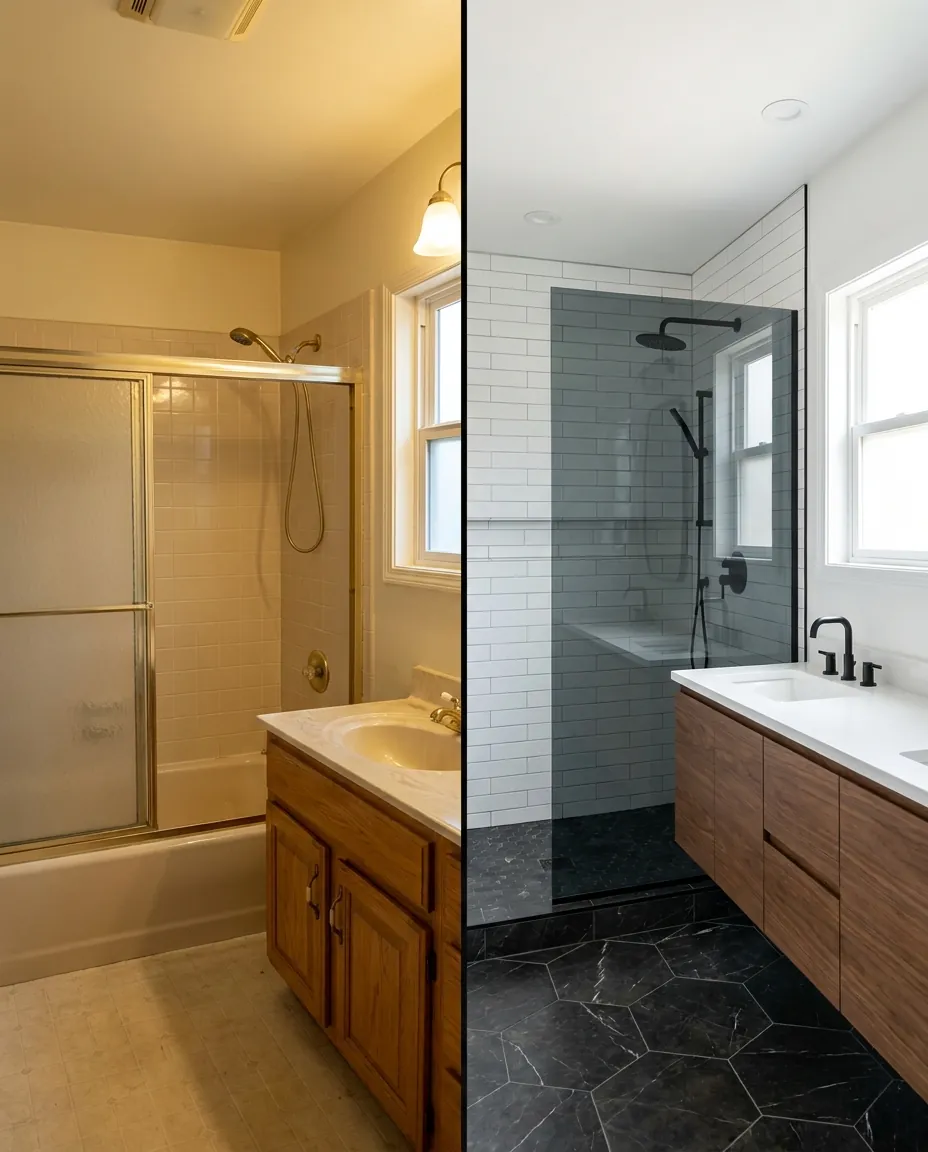 Bath project before and after